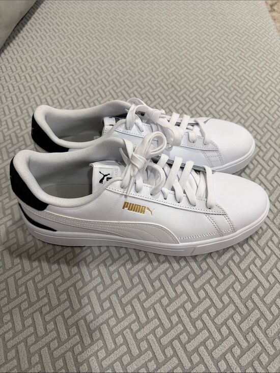 PUMA Men\'s Serve Pro Sneaker - White/White Team Gold-Puma Black - Size 10.5 US main image 8